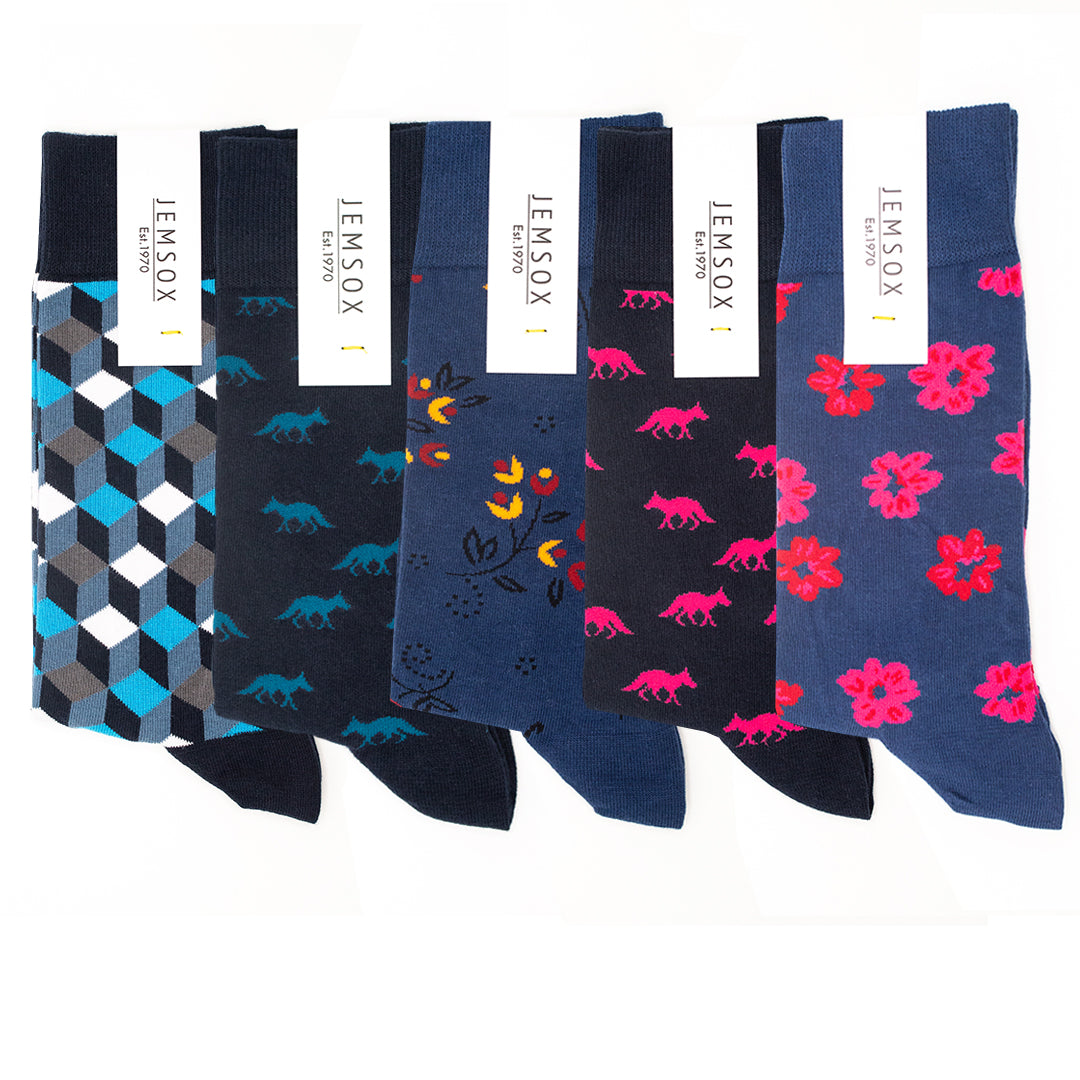 Jemsox Men’s 5-Pack Premium Socks Multipack - Crew Socks for Everyday, Dress & Athletic Use
