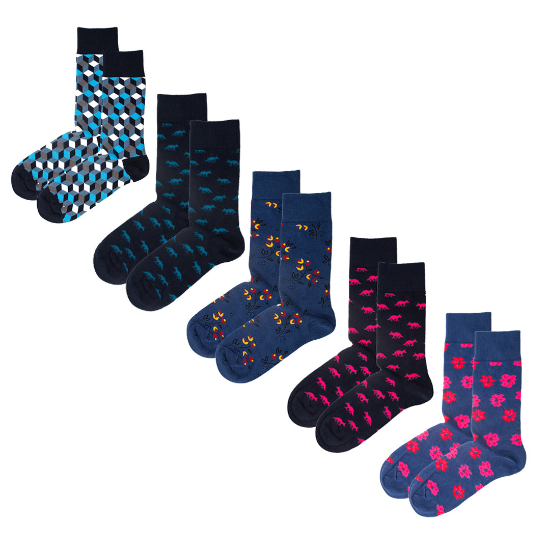 Jemsox Men’s 5-Pack Premium Socks Multipack - Crew Socks for Everyday, Dress & Athletic Use