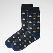 Circle Geo Classic Blue Mens Socks | Organic Cotton & Easy Comfort