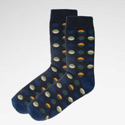 Circle Geo Classic Blue Mens Socks | Organic Cotton & Easy Comfort