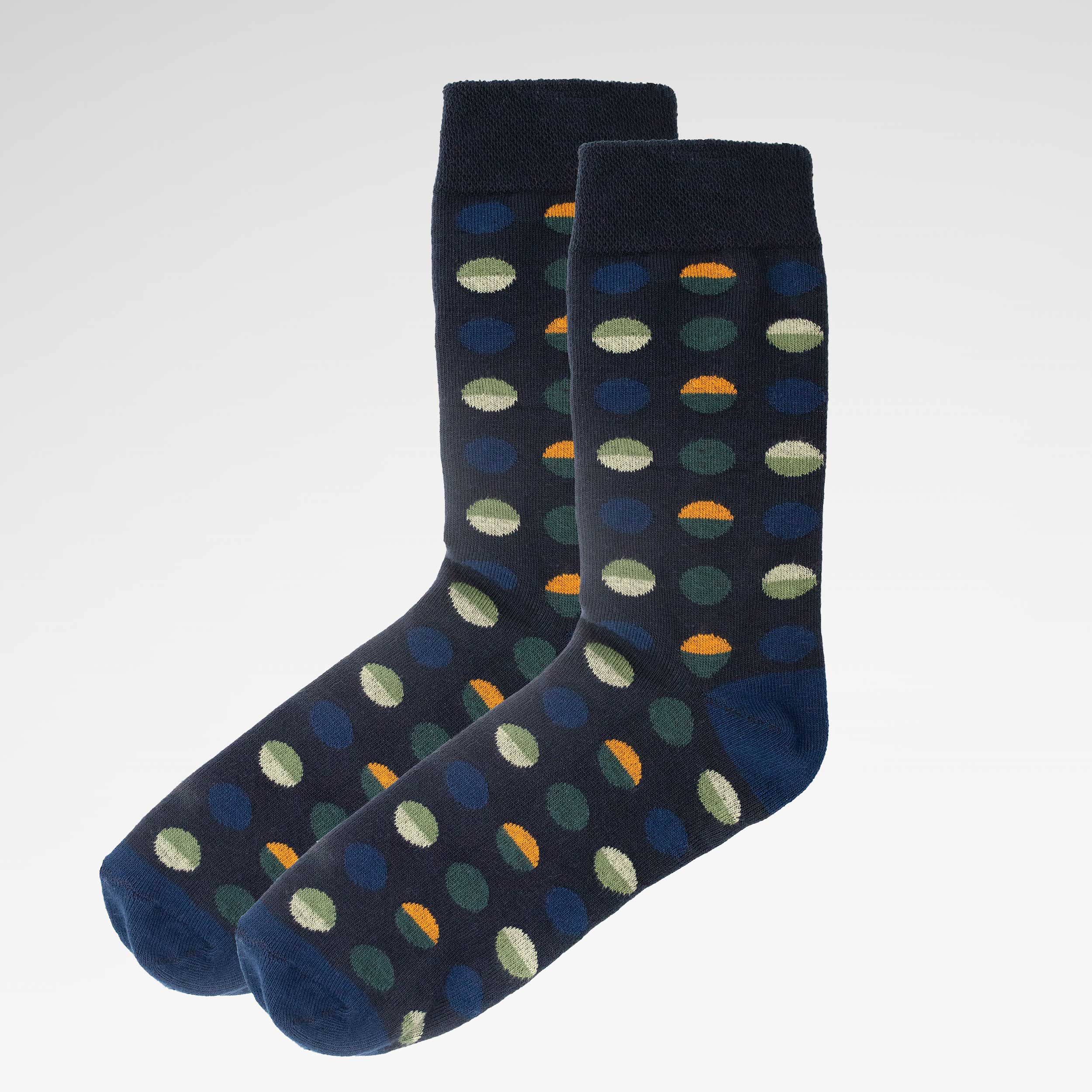 Circle Geo Classic Blue Mens Socks | Organic Cotton & Easy Comfort