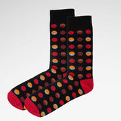 Circle Geo Red Organic Cotton Mens Socks | Comfort Top & Bold Style