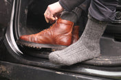 British Wool Boot Socks – Mid Grey Natural | 100% British Wool Luxury Boot Socks
