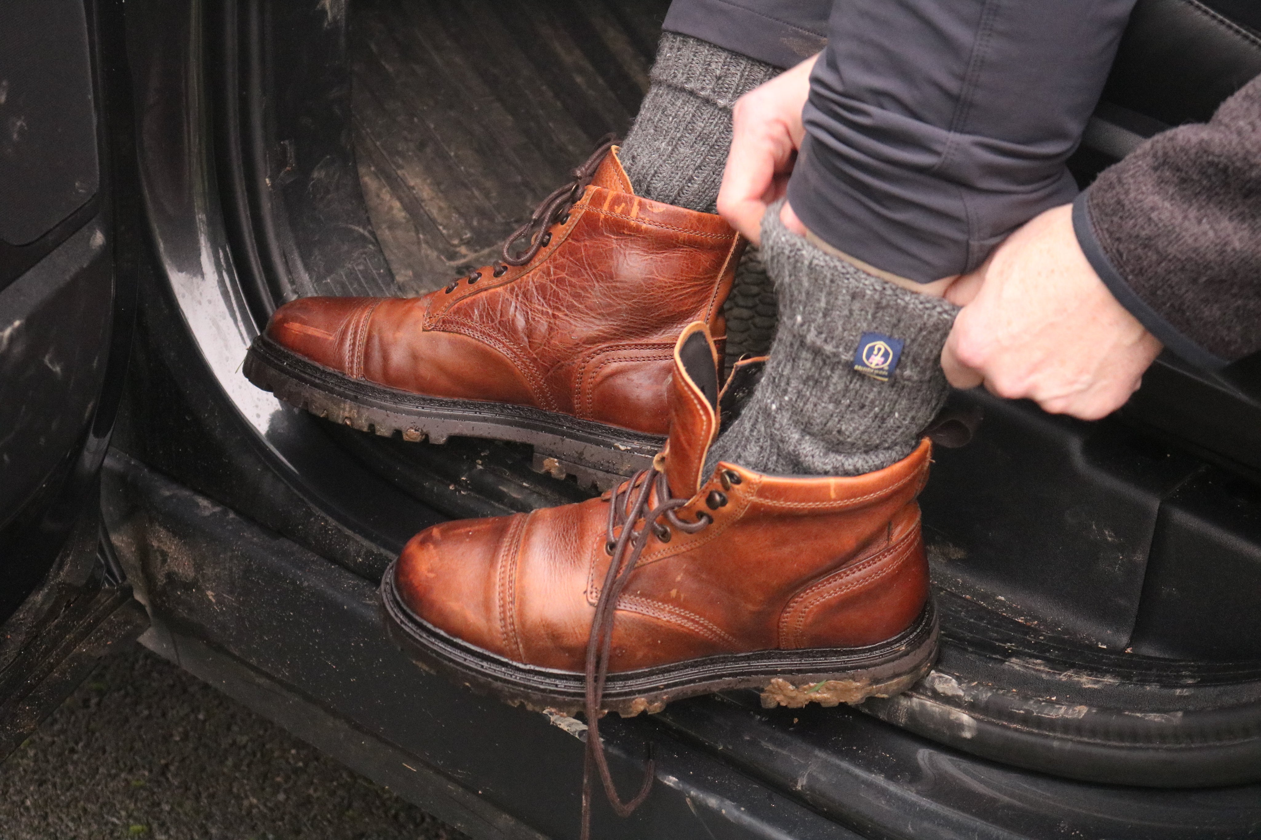 British Wool Boot Socks – Mid Grey Natural | 100% British Wool Luxury Boot Socks