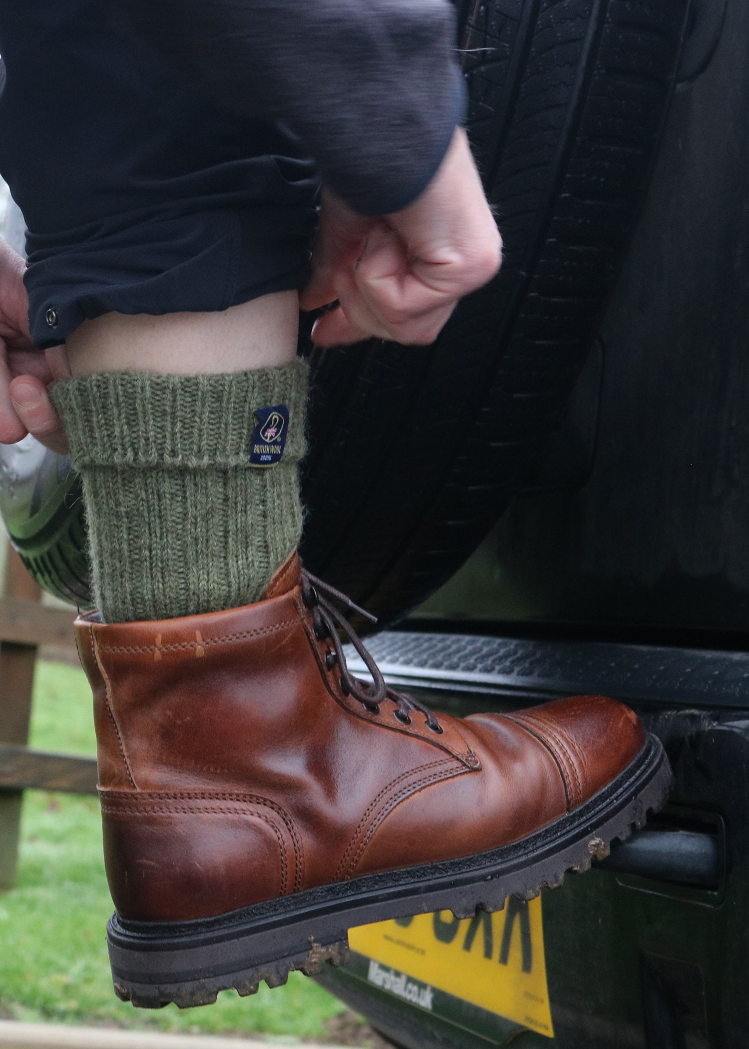 British Wool Boot Socks – Dark Apple | 100% British Wool Luxury Boot Socks