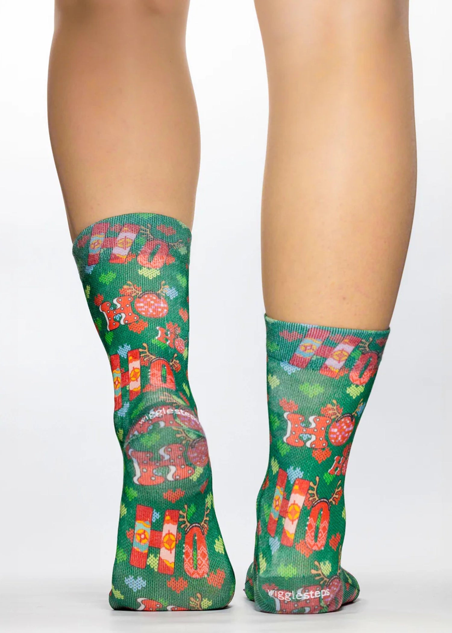 Knitted HoHo Christmas Ladies Socks