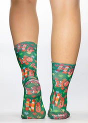 Knitted HoHo Christmas Ladies Socks