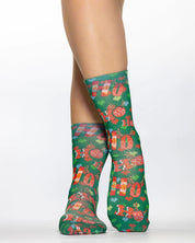 Knitted HoHo Christmas Ladies Socks