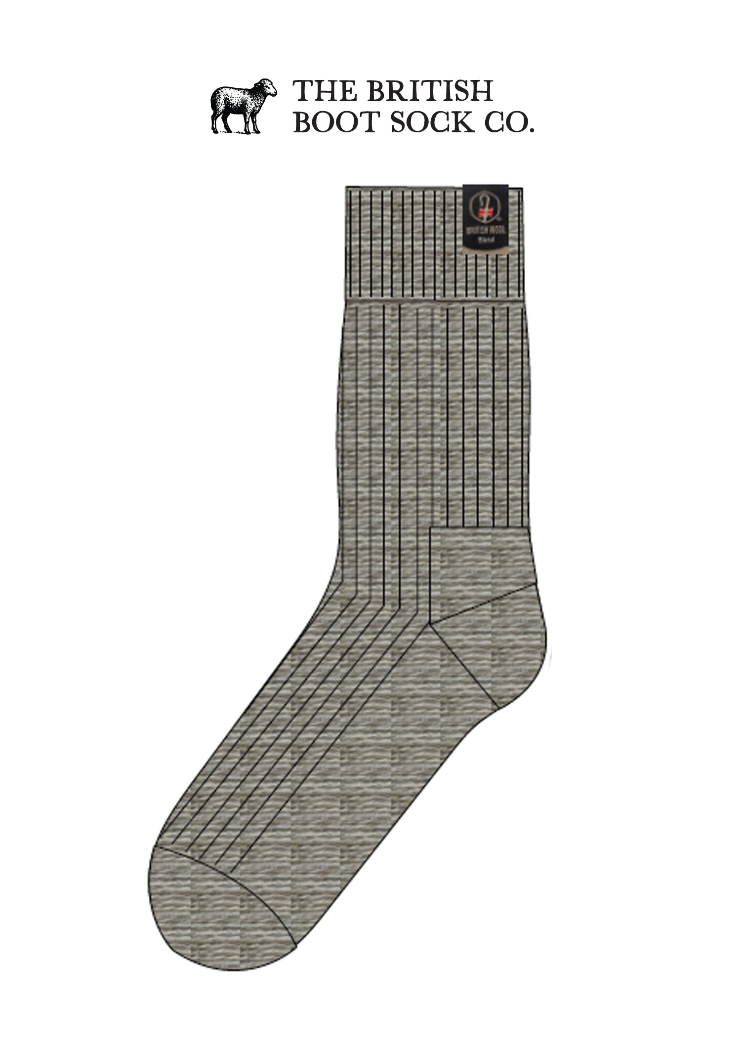 British Wool Boot Socks – Light Grey Natural | 100% British Wool Luxury Boot Socks