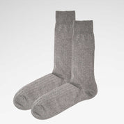 Light Grey Marl Recycled Rib Mens Socks | Sustainable & Soft