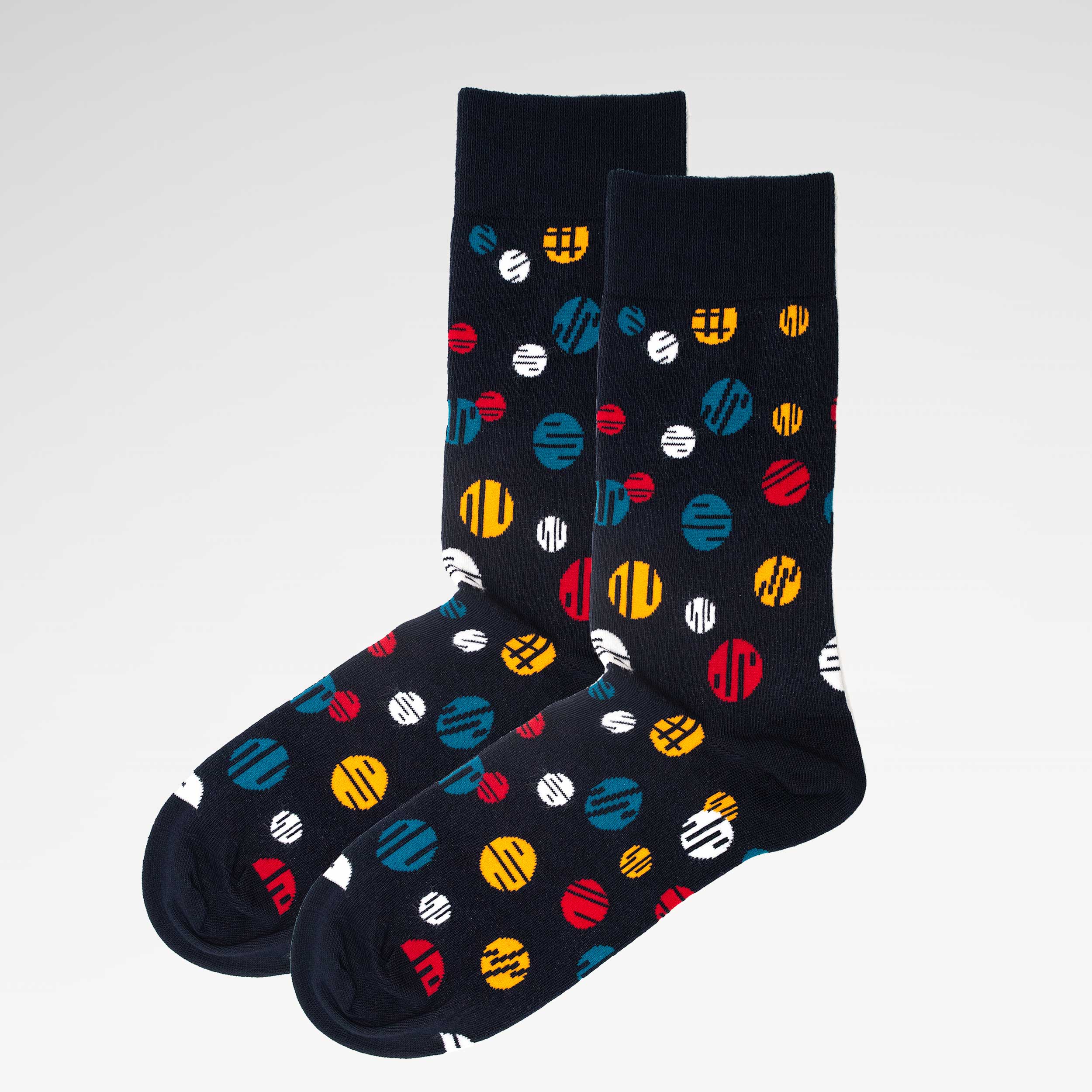 Line Spot Design Mens Socks – Organic Cotton Crew