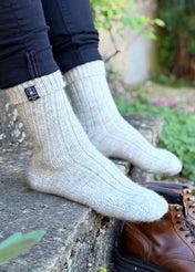 British Wool Boot Socks – Light Grey Natural | 100% British Wool Luxury Boot Socks