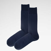 Navy Blue Ribbed Mens Socks | Recycled & Eco-Friendly