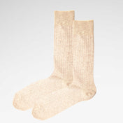 Oatmeal Marl Recycled Rib Mens Socks | Eco-Friendly & Cosy