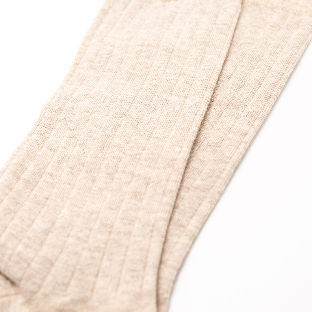 4 Pack - Premium Fine Ribbed Men’s Wedding & Formal Socks – Oatmeal Marl
