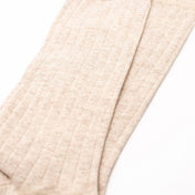 4 Pack - Premium Fine Ribbed Men’s Wedding & Formal Socks – Oatmeal Marl