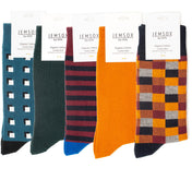 5pk Oxford & Field Quintet - Organic Cotton Comfort Welt Socks (One Size UK 9-12)