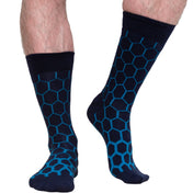 5-Pack Mens Blue Multi Design Socks – Organic Cotton