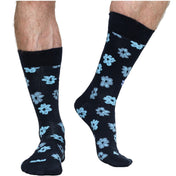 5-Pack Mens Blue Multi Design Socks – Organic Cotton