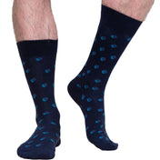 5-Pack Mens Blue Multi Design Socks – Organic Cotton