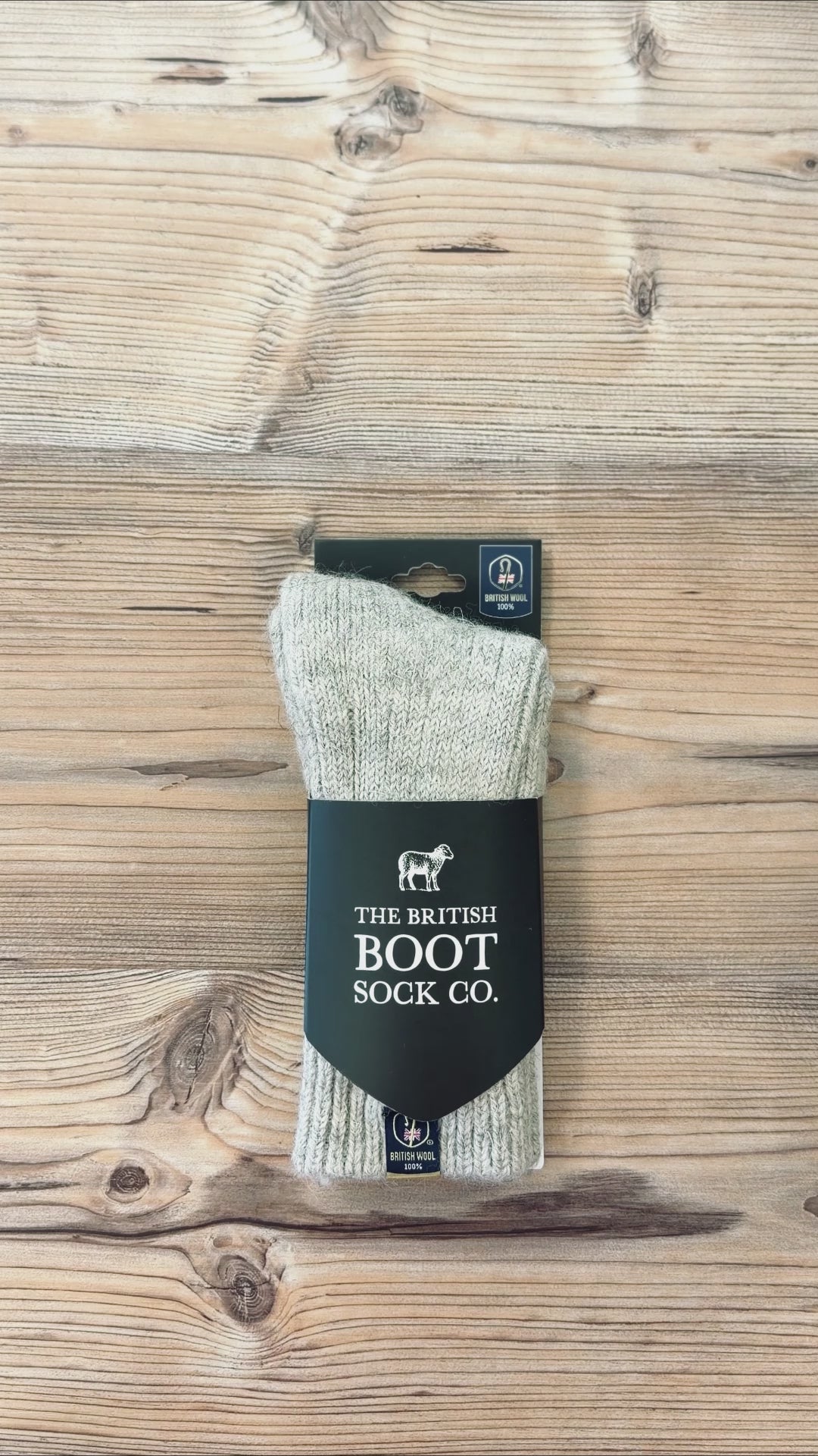 British Wool Boot Socks – Light Grey Natural | 100% British Wool Luxury Boot Socks