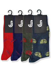 The Rebel Collection – 4 Pack Patterned Socks - Size UK 7-10.5