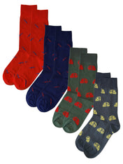 The Rebel Collection – 4 Pack Patterned Socks - Size UK 7-10.5