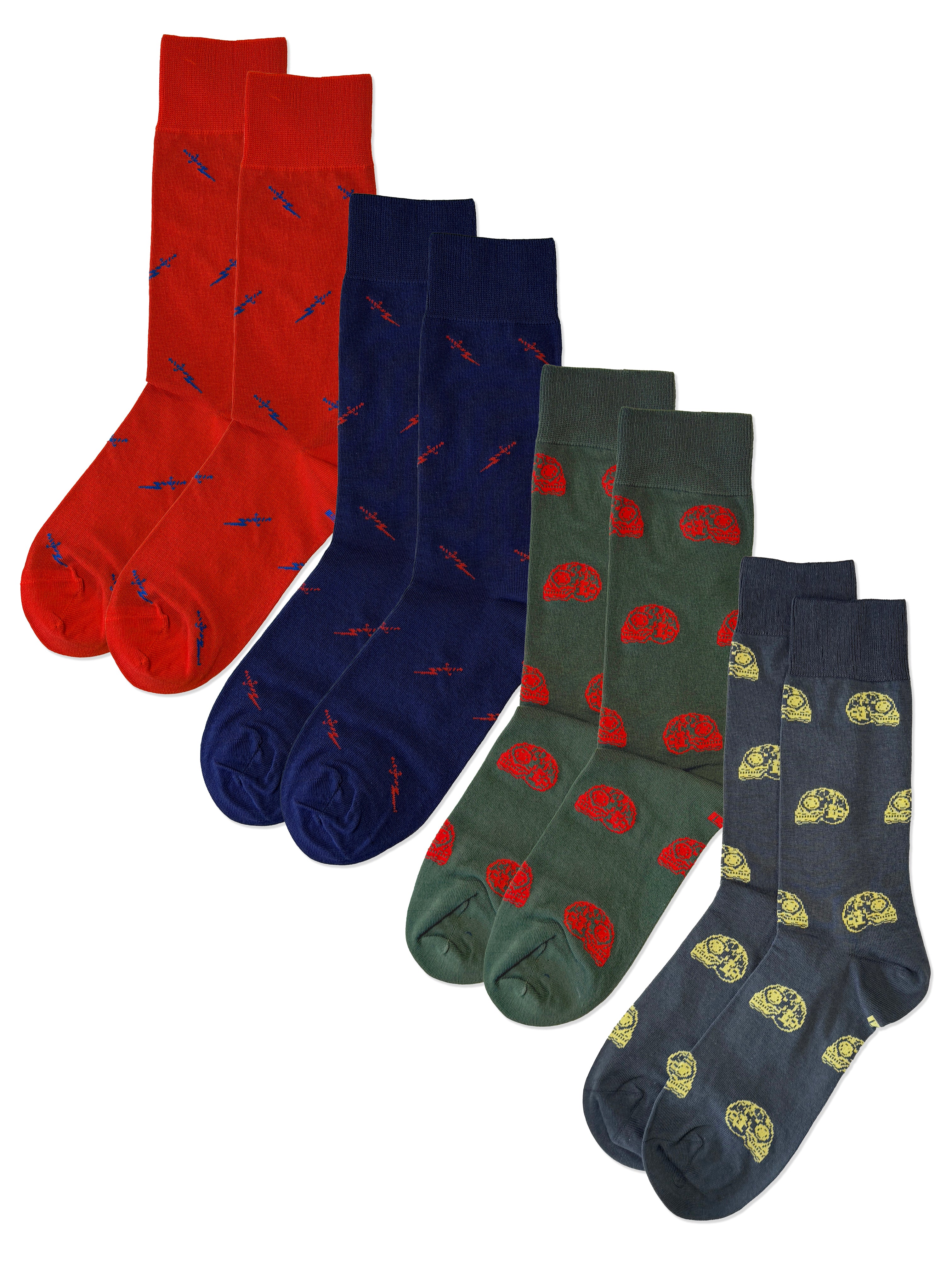The Rebel Collection – 4 Pack Patterned Socks - Size UK 7-10.5