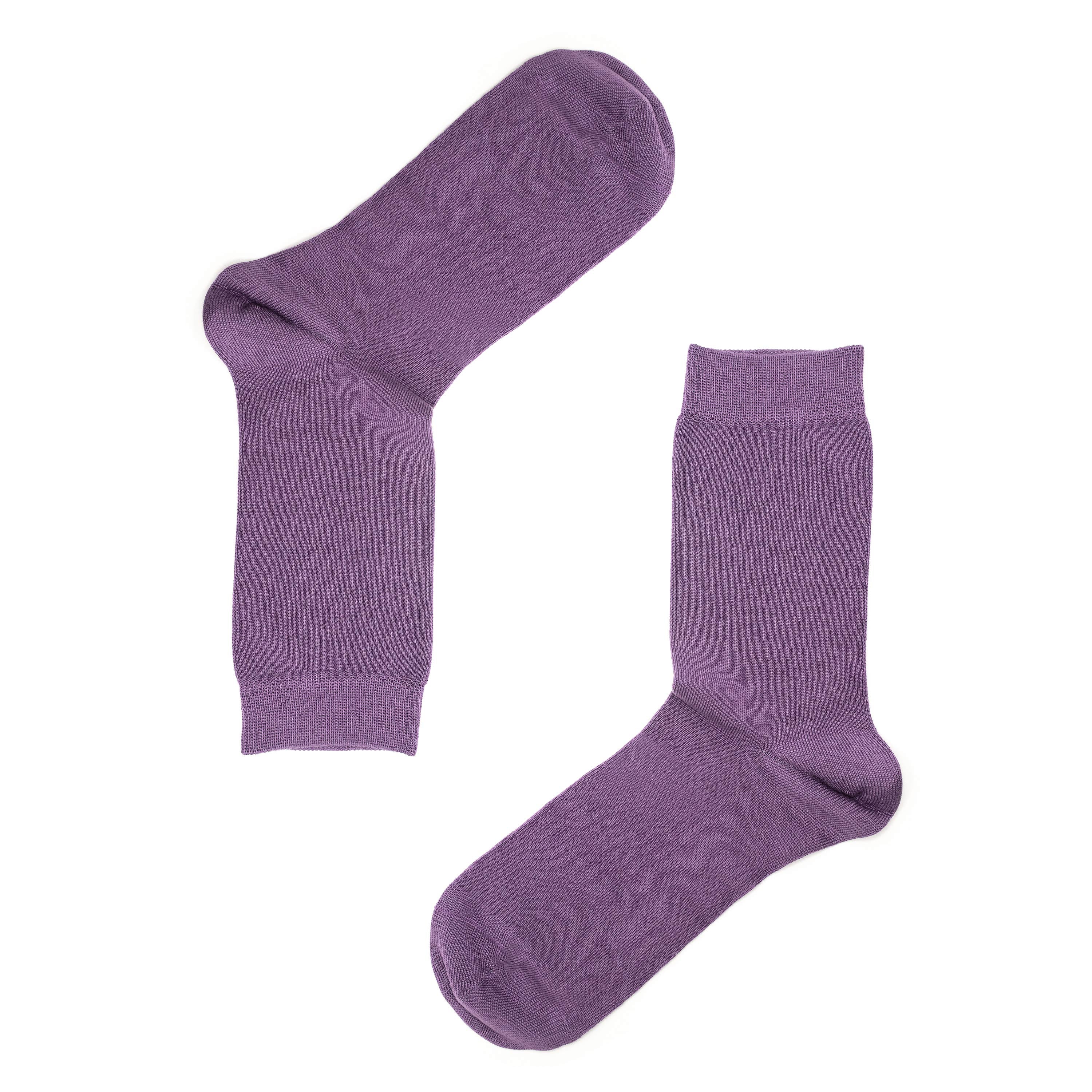 Luxury Socks Multipack 3 Pairs / 5-Pairs Purple Plain Colour Men's Crew Socks Size 7-12
