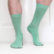 Luxury Socks Multipack 3 Pairs / 5-Pairs Green Plain Colour Men's Crew Socks Size 7-12