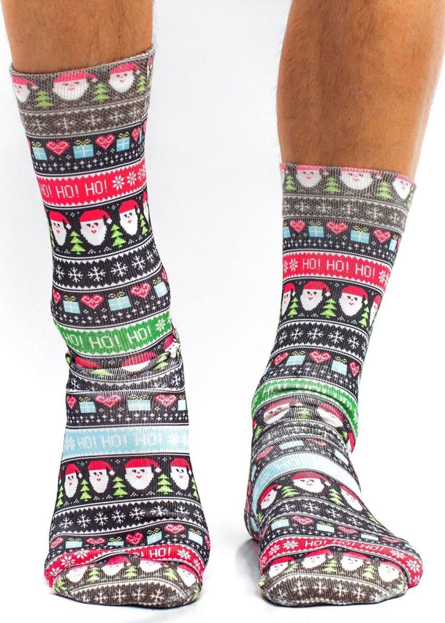 Santa Ethnic Design Christmas Mens Socks