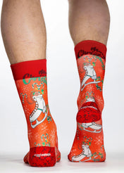 Christmas Skating Mens Socks