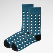 Square Geo Organic Cotton Mens Socks | Soft Fit with Comfort Welt