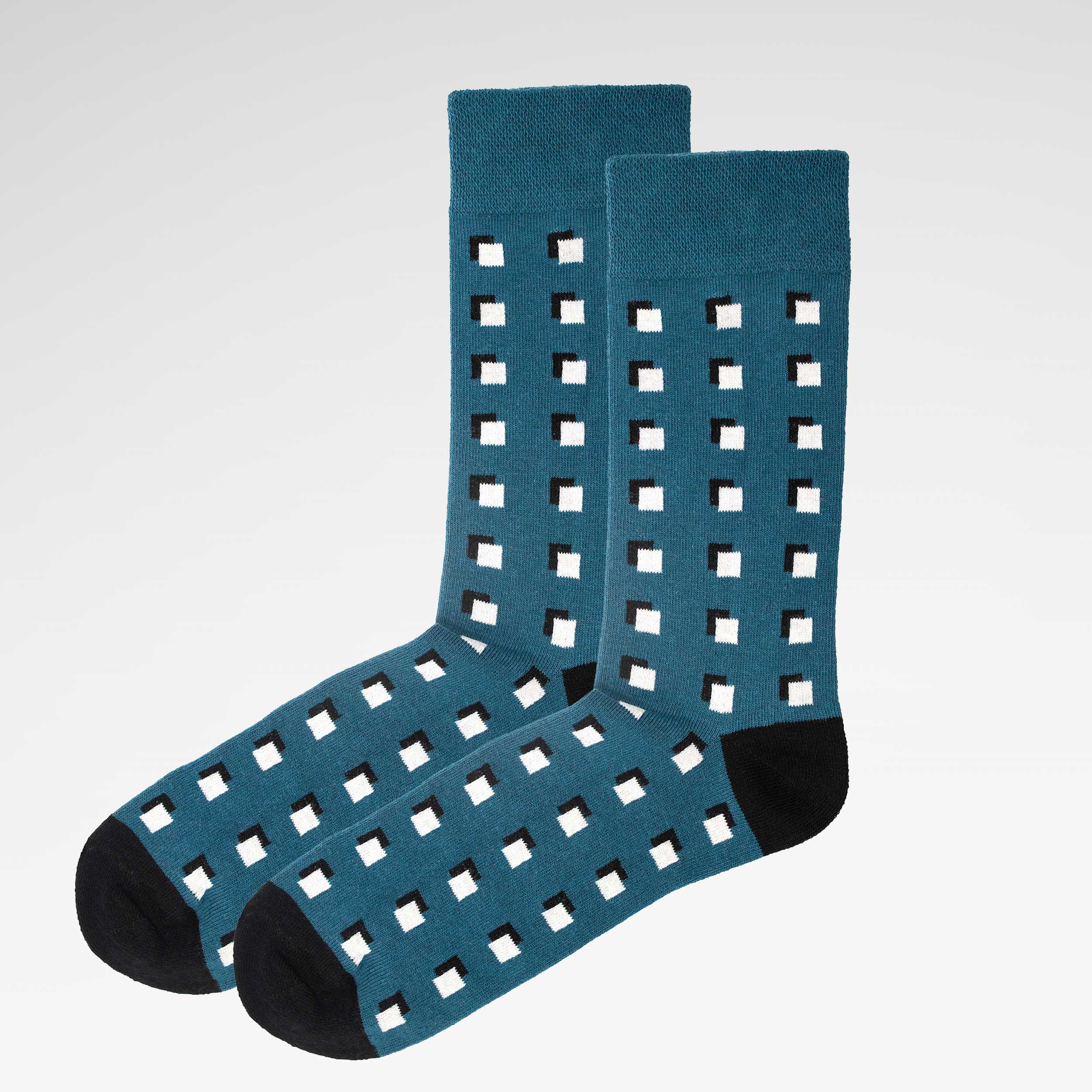 Square Geo Organic Cotton Mens Socks | Soft Fit with Comfort Welt