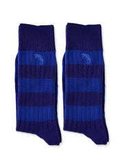Men's Twin Pack Rugby Socks – Blue Multi Stripe