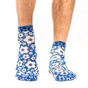 Football Blue Sneaker Socks | Sporty Style & Low-Cut Comfort