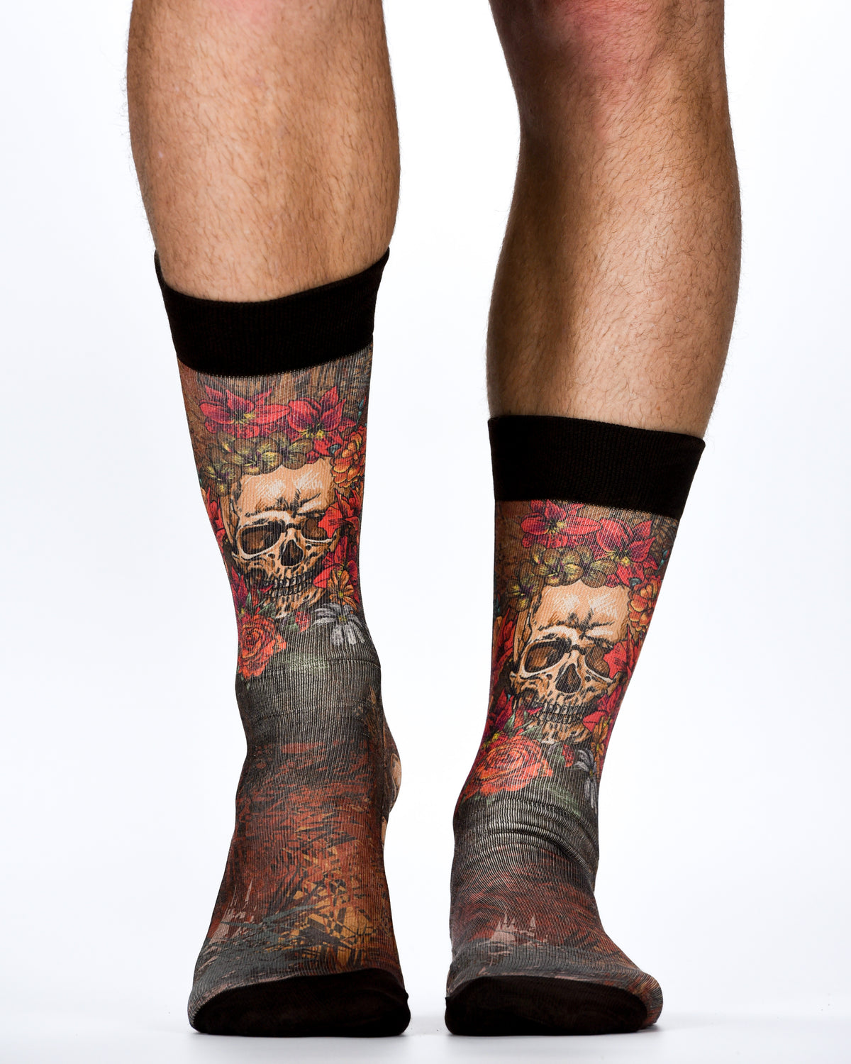 Skull and Roses Printed Mens Socks