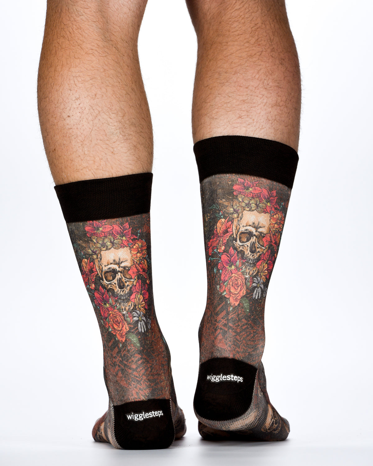 Skull and Roses Printed Mens Socks