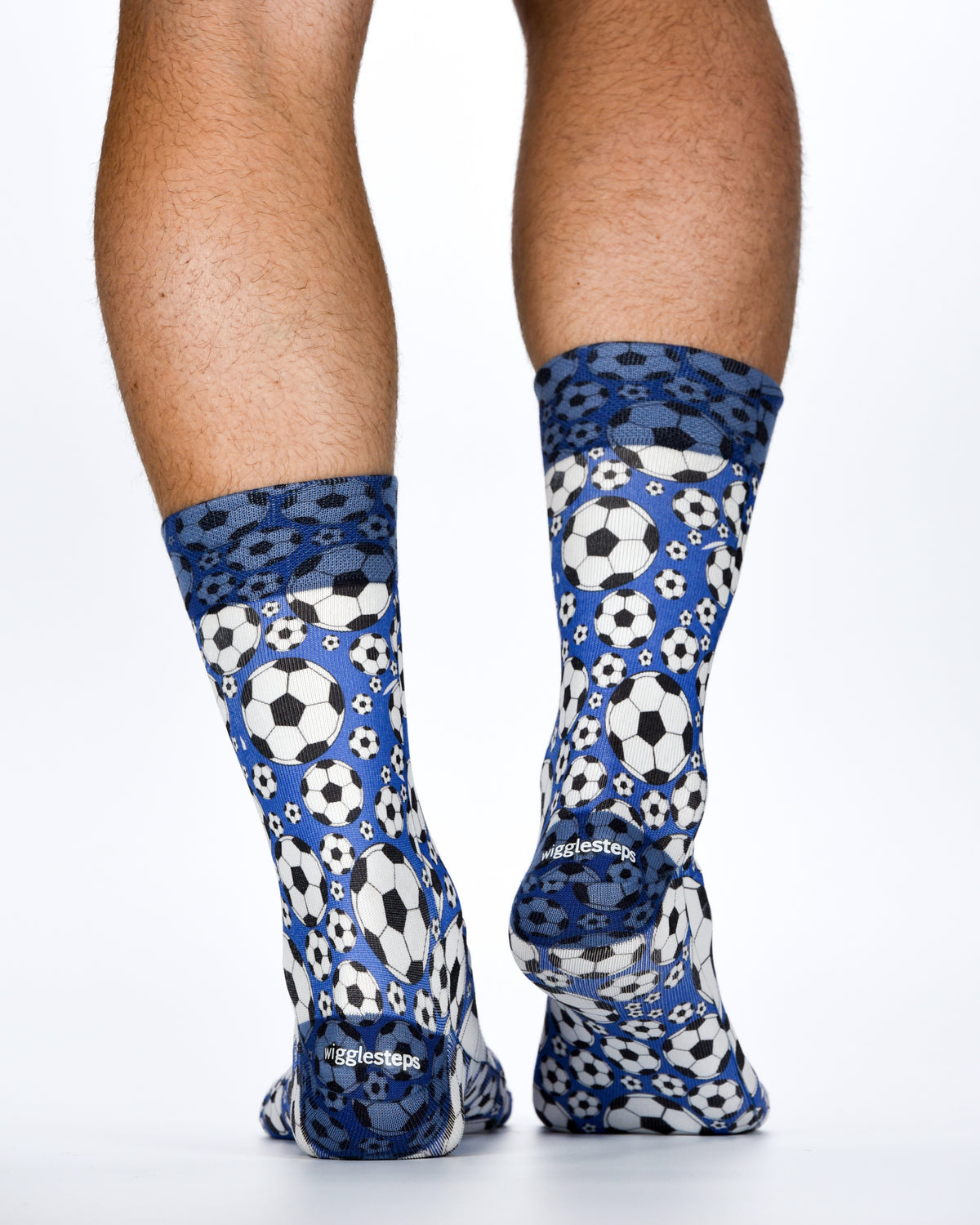 Football Blue Printed Mens Socks