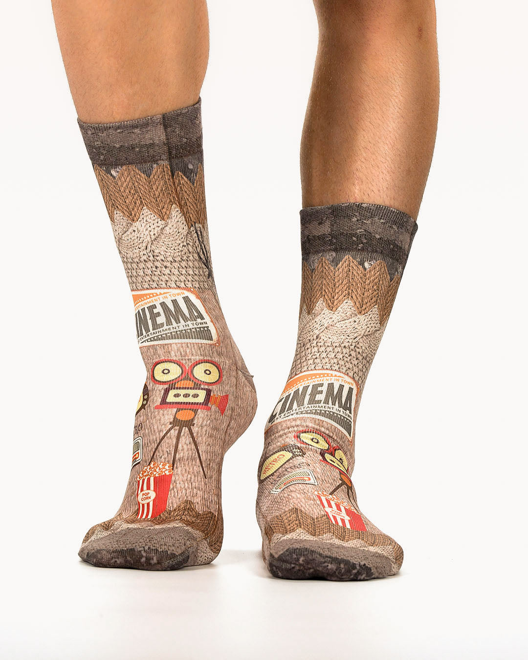 Knitted Cinema Printed Mens Socks