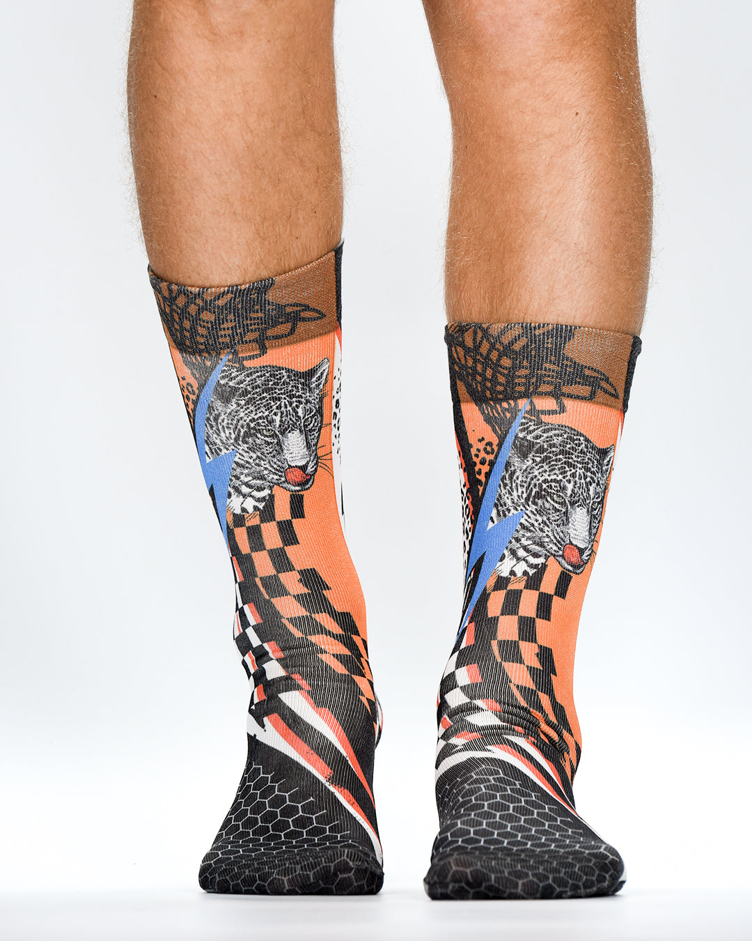 Racing Panther Printed Mens Socks
