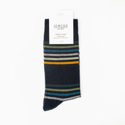 Multi Stripe Mens Socks – Organic Cotton Comfort Top