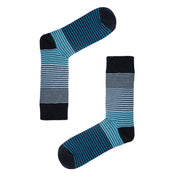 All Over Fine Stripe Organic Cotton Mens Socks | Comfort Top Fit