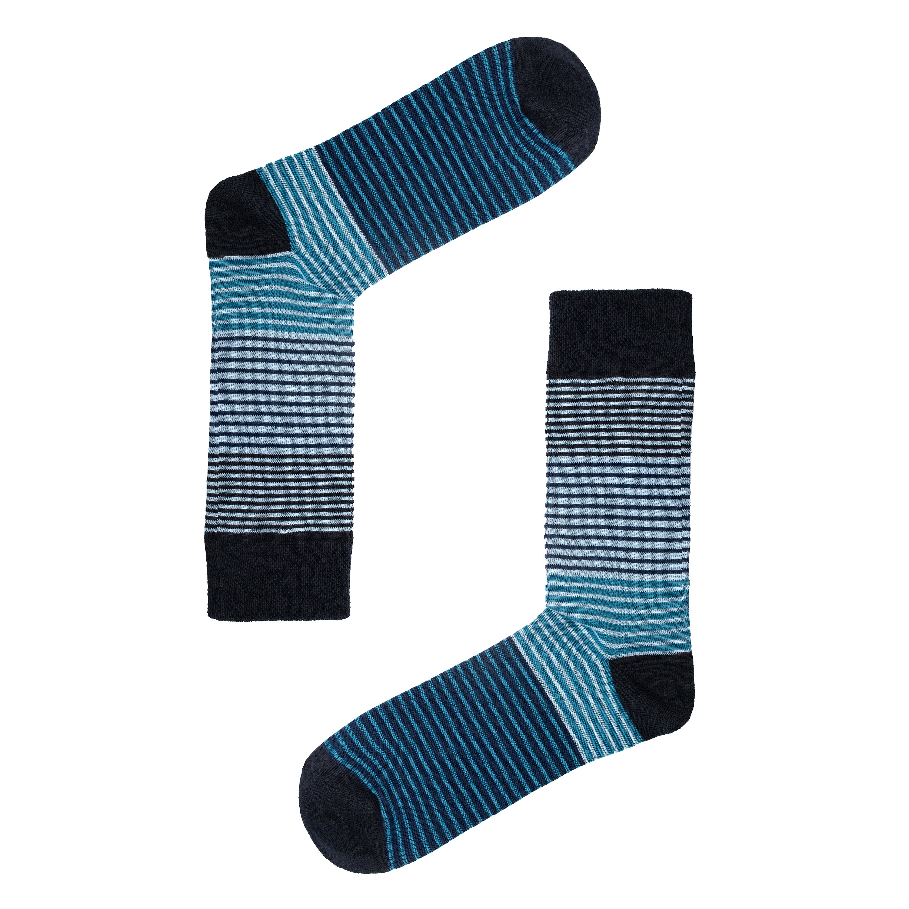 All Over Fine Stripe Organic Cotton Mens Socks | Comfort Top Fit