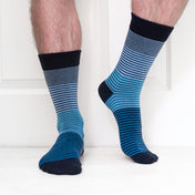 All Over Fine Stripe Organic Cotton Mens Socks | Comfort Top Fit