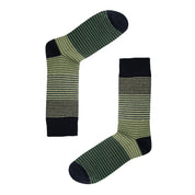 All Over Fine Stripe Organic Cotton Mens Socks | Comfort Top Fit
