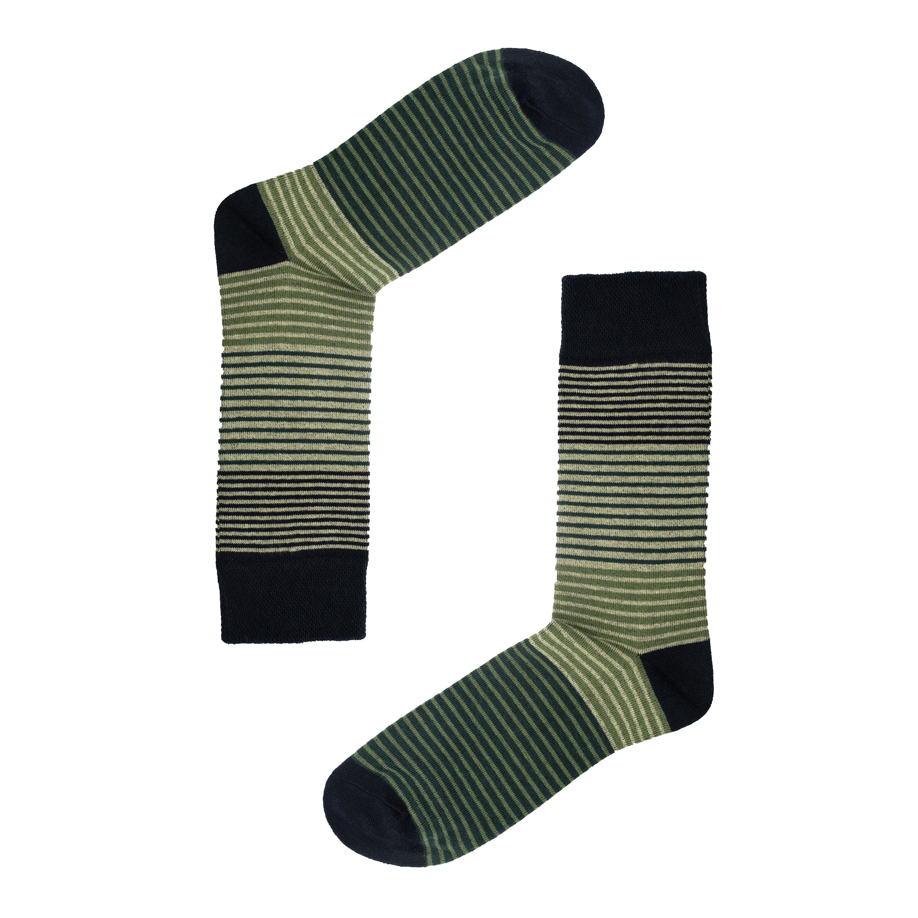 All Over Fine Stripe Organic Cotton Mens Socks | Comfort Top Fit