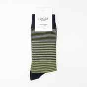 All Over Fine Stripe Organic Cotton Mens Socks | Comfort Top Fit