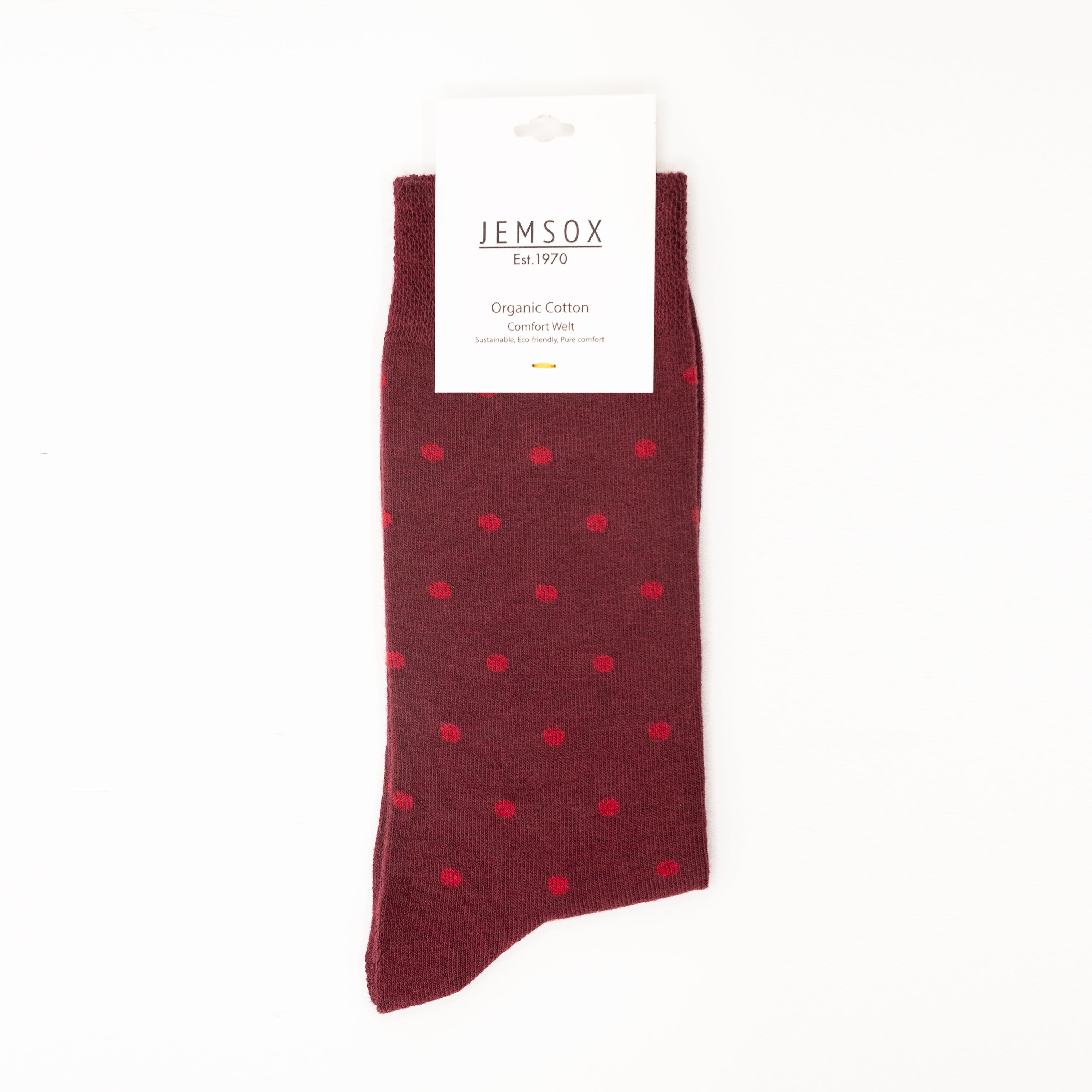 Small Spot Organic Cotton Mens Socks | Gentle Hold Comfort Top