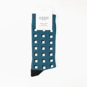 Square Geo Organic Cotton Mens Socks | Soft Fit with Comfort Welt